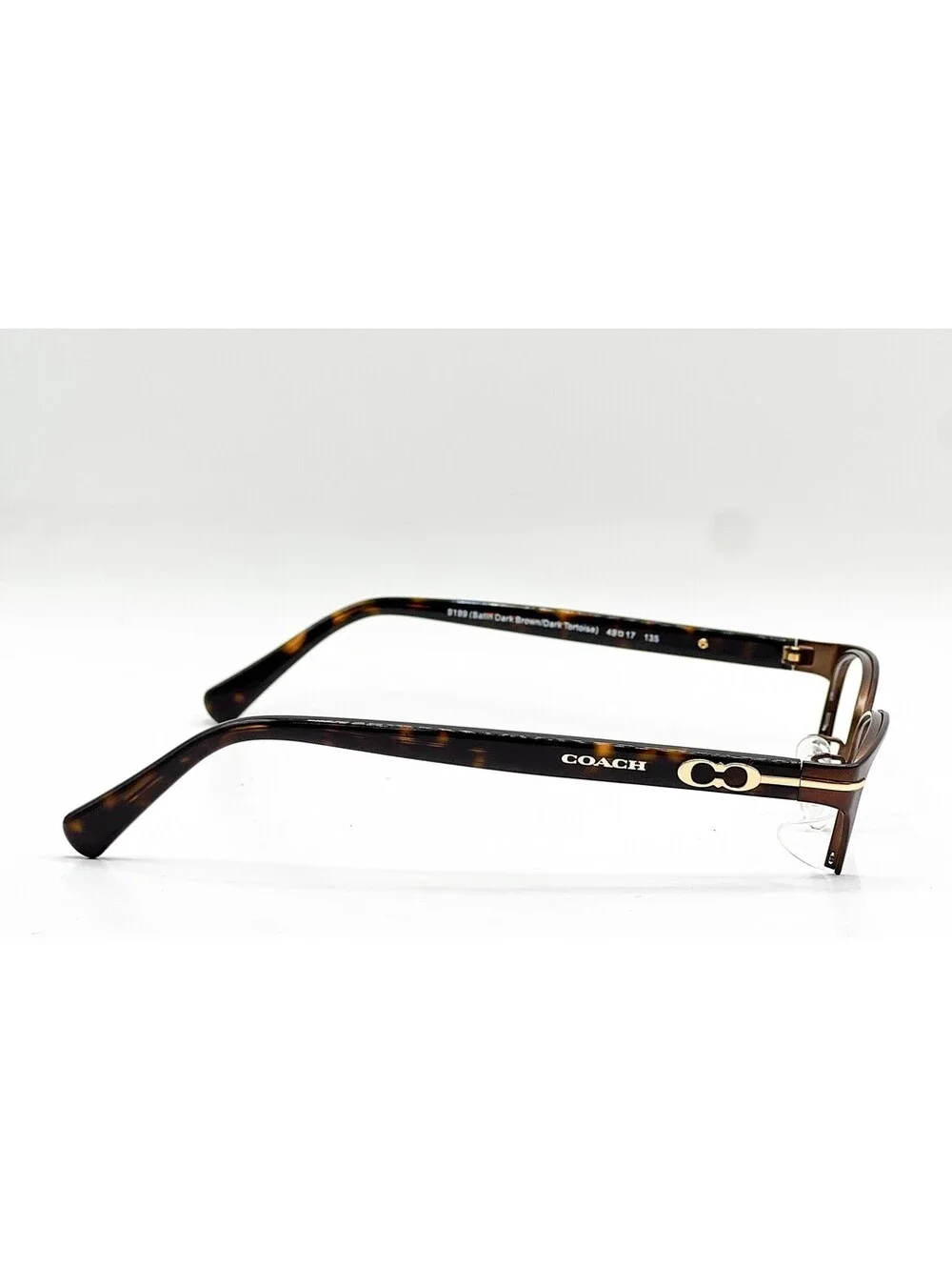 Coach HC 5058 9199 Satin Dark Brown Havana Cat Eye Eyeglass Frames 49-17-135